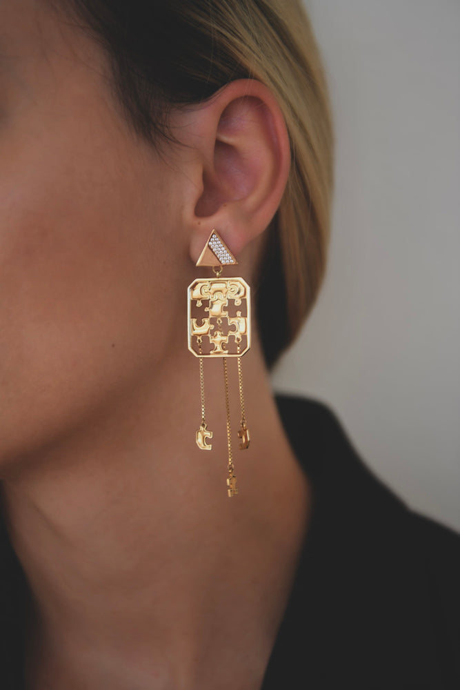 MEGLI -  MAISON Puzzle Gold Earrings