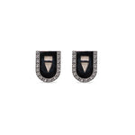 NOEMI - PLAY-PAUSE Rhodium Plated Earrings