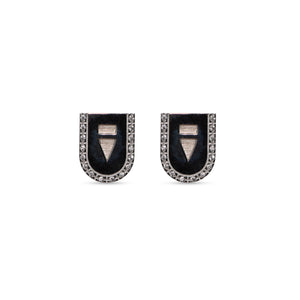 NOEMI - PLAY-PAUSE Rhodium Plated Earrings