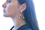 Preorder | PYRAMID Black & Pearl Puzzle Gold Earrings