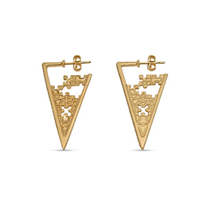 VICTORIA S Puzzle Gold Earrings