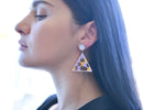 Preorder | PYRAMID Orange & Lilac Puzzle Silver Earrings