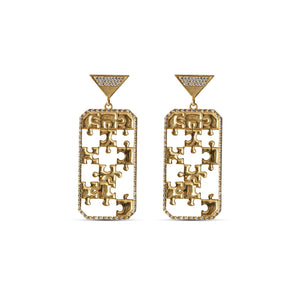 Preorder | ENIGMA Diamonds Puzzle 9k Gold Earrings