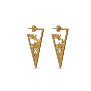 VICTORIA S Puzzle Gold Earrings