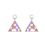 Preorder | PYRAMID Orange & Lilac Puzzle Silver Earrings