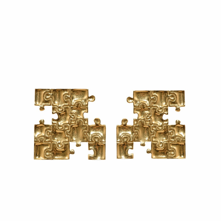 Preorder | SQUARE Puzzle 9k Gold Earrings
