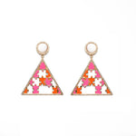 Preorder | PYRAMID Orange & Pink Puzzle Gold Earrings