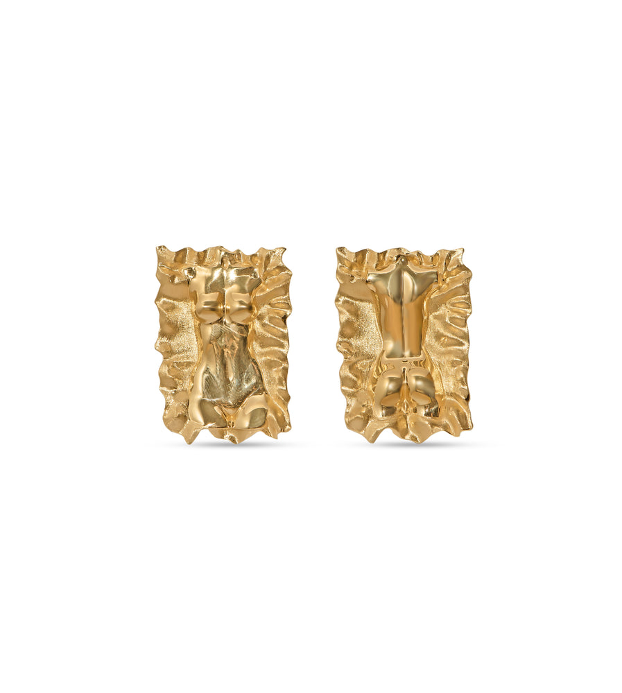 DEA Gold I Sculpted Body Earrings I Goddess Silhouette