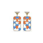 Preorder | ENIGMA Blue & Orange Puzzle Gold Earrings