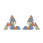TRIBUS Multicolor Enamel Puzzle Silver Earring
