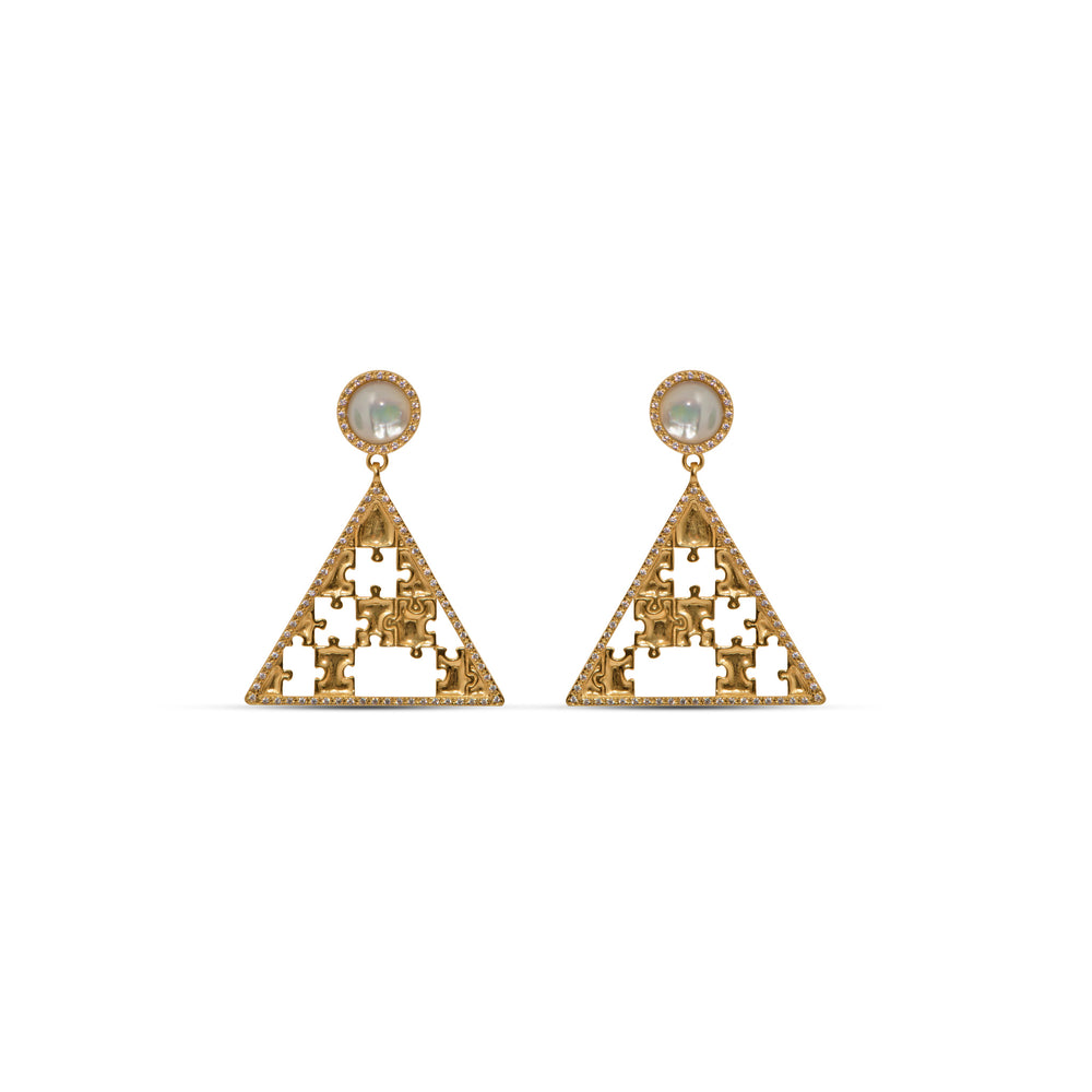 Preorder | PYRAMID Puzzle Diamonds Gold Earrings