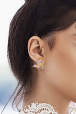 TRIBUS Multicolor Enamel Puzzle Gold Earrings